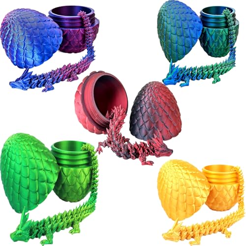 3D gedrucktes Drachenei mit Gelenk 30cm Kristalldrache innen, 13cm Mystery Oster Geschenk für Kinder, sicheres PLA Material, Home Decor für Fidget Spielzeug (13-5-in-1) von RxinDZ
