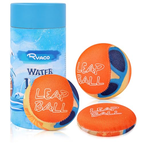 RYACO Wasserbälle Sprungball – 3 Stück Wasserball Bouncing Ball für Kinder und Erwachsene – Wasserspielzeug Wasserhüpfball für Pool und Meer – Wasserball Kinder Klein Strandball Neoprenball von Ryaco