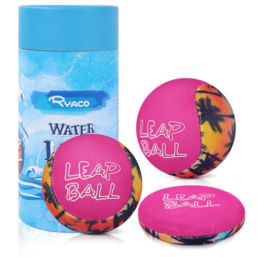 RYACO Wasserbälle Sprungball – 3 Stück Wasserball Bouncing Ball für Kinder und Erwachsene – Wasserspielzeug Wasserhüpfball für Pool und Meer – Wasserball Kinder Klein Strandball Neoprenball von Ryaco