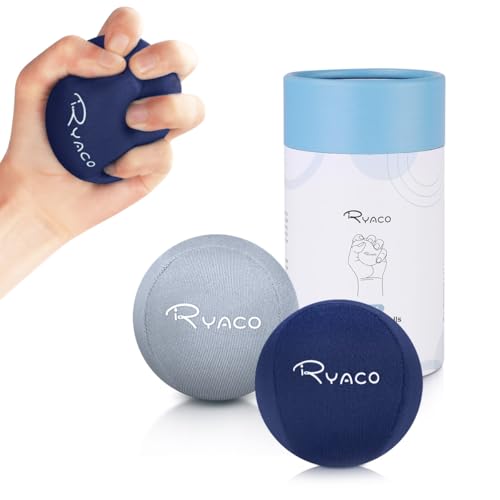 RYACO 2 Stück Gel Stressball für Erwachsene - Antistressball Mit verschiedenen Stärken und Größen - Anti Stress Bälle für Konzentration - Motivierendes Knetball Spielzeug - Wutball von Ryaco