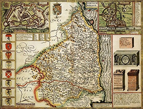 Ryco Originals NORL1 Northumberland Historische Karte 1000 Teile Puzzle (1610) Freier Druck von Ryco Originals
