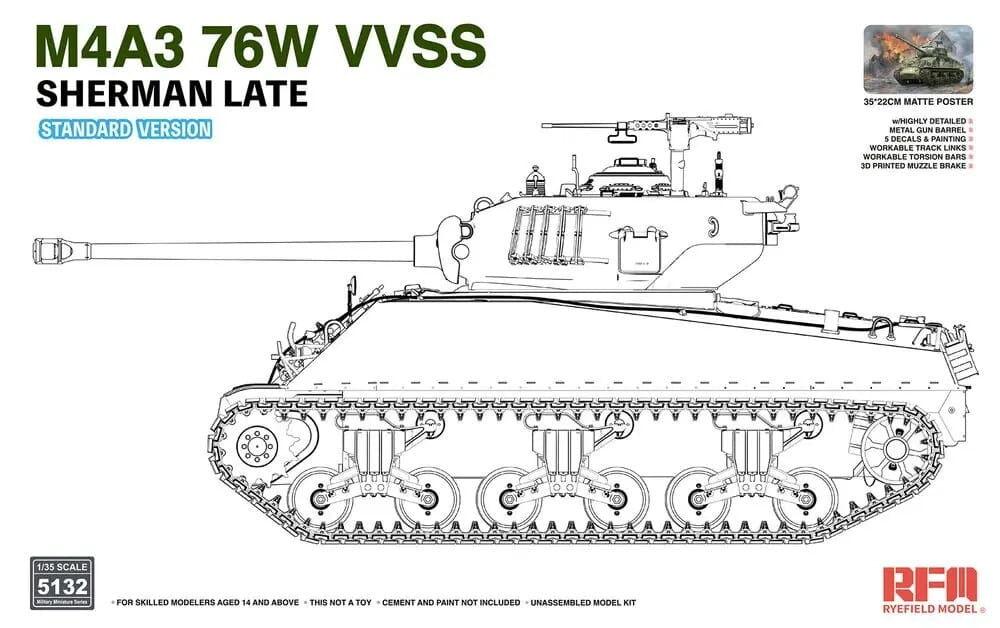 M4A3 76W VVSS Sherman Late - Standard Version M4A3 76W VVSS Sherman Late - Standard Version von Rye Field Model
