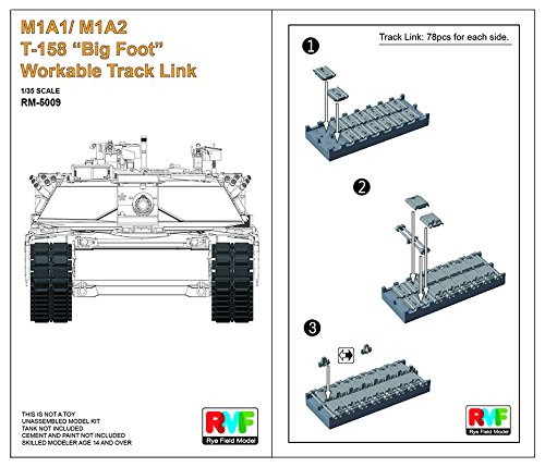 Rye Field Model RM-5009 Modellbauzubehör M1A1/ M1A2 T-158 Big Foot Workable Track Link von ライフィールドモデル