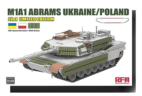 Rye Field Model RM5106 M1A1 Abrams UKRAINE/POLAND 2in1 Limited Edition Maßstab 1:35 Modellbau Plastikbausatz von ライフィールドモデル