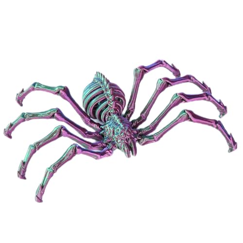 3D-gedrucktes, bewegliches Spinnenspielzeug – Bewegliche Schreibtischdekoration für Erwachsene & Spinnenfans – Stressabbau-Figur aus umweltfreundlichem Material (F) von RynoPulse