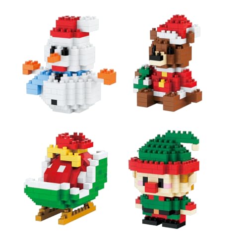 Bausteine mit Weihnachtsmann-Design, Bausteine für kreative Desktop-Dekoration, DIY-Dekoration für fantasievolle Kinder, lustige Partygeschenke (Typ B) von RynoPulse