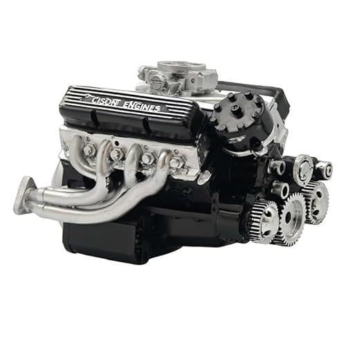Engine Model Kit, Benzin OHV V8 Small-Block Motor Bausatz, für Hobby, Ausstellung, Werkstatt, Garage, Geburtstag, Zuhause, Werkbank, Dekoration (Black) von RynoPulse