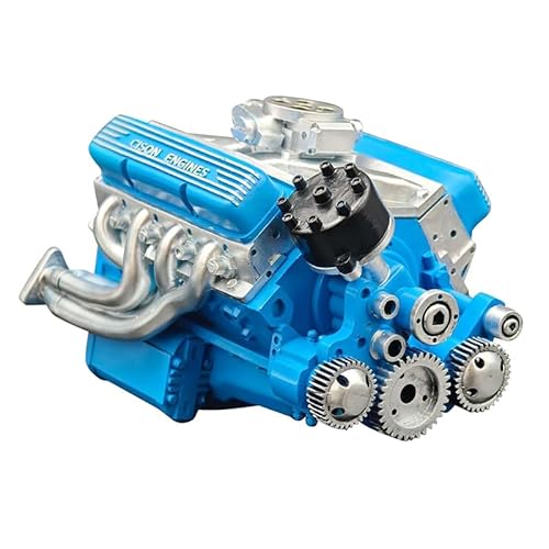 Engine Model Kit, Benzin OHV V8 Small-Block Motor Bausatz, für Hobby, Ausstellung, Werkstatt, Garage, Geburtstag, Zuhause, Werkbank, Dekoration (Blue) von RynoPulse