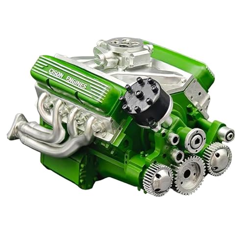 Engine Model Kit, Benzin OHV V8 Small-Block Motor Bausatz, für Hobby, Ausstellung, Werkstatt, Garage, Geburtstag, Zuhause, Werkbank, Dekoration (Green) von RynoPulse