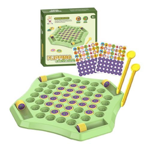 Flip-Schach-Memory mit Cartoon-Mustern, interaktives, lustiges und lehrreiches Brettspiel für Kinder, einfaches Kinderspielzeug für Kindergartenpartys für Kinder ab 3 Jahren (52-Dinosaurier) von RynoPulse