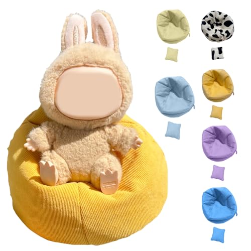 Mini-Sofa mit Kissen für 15–17 cm Puppen, Handgefertigter Sitzsackstuhl für Puppensitz, Keine Puppe enthalten, für Plüschtiere, Geschenke für Teenager-Cute Yellow Mini-Sofa mit Kissen für 15–17 cm Puppen, Handgefertigter Sitzsackstuhl für Puppensitz, Keine Puppe enthalten, für Plüschtiere, Geschenke für Teenager-Cute Yellow von RynoPulse