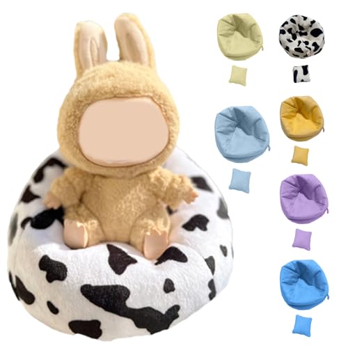 Mini-Sofa mit Kissen für 15–17 cm Puppen, Handgefertigter Sitzsackstuhl für Puppensitz, Keine Puppe enthalten, für Plüschtiere, Geschenke für Teenager-Super Cute Cow Mini-Sofa mit Kissen für 15–17 cm Puppen, Handgefertigter Sitzsackstuhl für Puppensitz, Keine Puppe enthalten, für Plüschtiere, Geschenke für Teenager-Super Cute Cow von RynoPulse