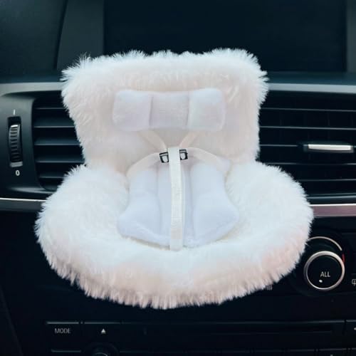 Puppenautositz für 10–17 cm große Puppen, mit Luftauslass-Clip, Zubehör für Labubu-Puppen, niedliche funktionale Autodekoration, weiches, pelziges Kissen für Blindbox-Puppenfans und Sammler (Weiß) Puppenautositz für 10–17 cm große Puppen, mit Luftauslass-Clip, Zubehör für Labubu-Puppen, niedliche funktionale Autodekoration, weiches, pelziges Kissen für Blindbox-Puppenfans und Sammler (Weiß) von RynoPulse