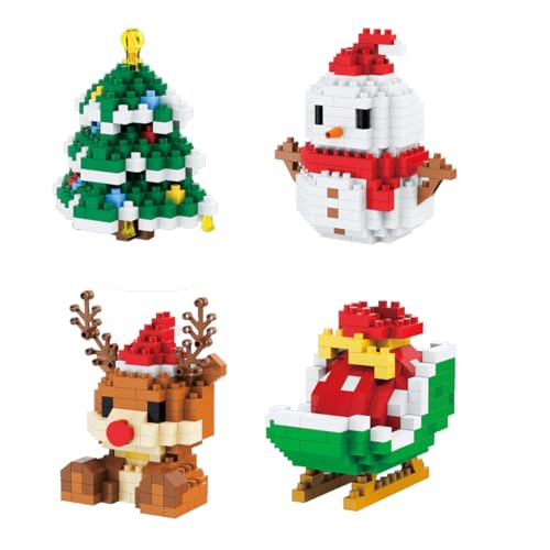 RynoPulse Bausteine mit Weihnachtsmann-Design, Bausteine für kreative Desktop-Dekoration, DIY-Dekoration für fantasievolle Kinder, lustige Partygeschenke (Type D) von RynoPulse
