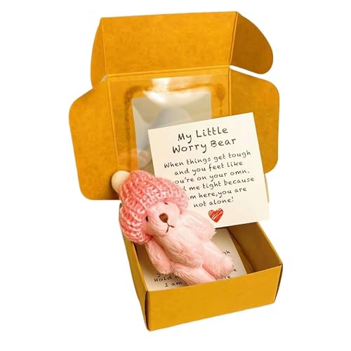 RynoPulse Kleiner Bär in Box, Sorgenbär Umarmung in einer Box mit inspirierender Karte, der ultimative Partner für emotionale Unterstützung, Beileidsgeschenk für Weihnachten und Valentinstag, süßes RynoPulse Kleiner Bär in Box, Sorgenbär Umarmung in einer Box mit inspirierender Karte, der ultimative Partner für emotionale Unterstützung, Beileidsgeschenk für Weihnachten und Valentinstag, süßes von RynoPulse