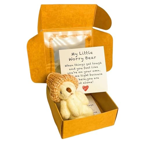 RynoPulse Kleiner Bär in Box, Sorgenbär Umarmung in einer Box mit inspirierender Karte, der ultimative Partner für emotionale Unterstützung, Beileidsgeschenk für Weihnachten und Valentinstag, süßes RynoPulse Kleiner Bär in Box, Sorgenbär Umarmung in einer Box mit inspirierender Karte, der ultimative Partner für emotionale Unterstützung, Beileidsgeschenk für Weihnachten und Valentinstag, süßes von RynoPulse