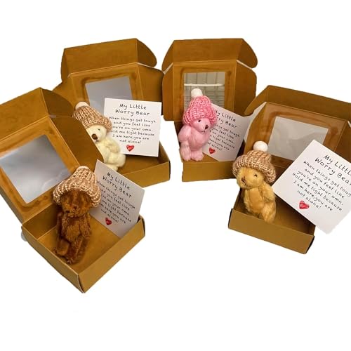 RynoPulse Kleiner Bär in Box, Sorgenbär Umarmung in einer Box mit inspirierender Karte, der ultimative emotionale Unterstützungspartner, Beileidsgeschenk für Weihnachten und Valentinstag, süßes RynoPulse Kleiner Bär in Box, Sorgenbär Umarmung in einer Box mit inspirierender Karte, der ultimative emotionale Unterstützungspartner, Beileidsgeschenk für Weihnachten und Valentinstag, süßes von RynoPulse