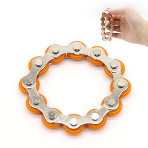 Ryvera Fahrradkette Anti Stress Spielzeug, Fahrradkette-Spielzeug-Set für Erwachsene, Fidget Flippy Chain Spielzeug Stressabbaukette Spielzeug zum Stressabbau Fahrrad Kettenrad Dekompression Spielzeug Ryvera Fahrradkette Anti Stress Spielzeug, Fahrradkette-Spielzeug-Set für Erwachsene, Fidget Flippy Chain Spielzeug Stressabbaukette Spielzeug zum Stressabbau Fahrrad Kettenrad Dekompression Spielzeug von Ryvera