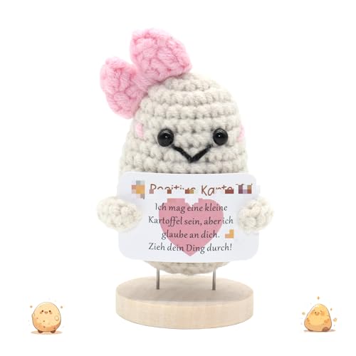 Ryvera Pocket Hug Positive Kartoffel, Positive Potato Geschenk für Ostern Geburtstag Frauen, Positive Kartoffel Puppe, Beste Freundin Geschenke, Pocket Hug Geschenke mit Positiver Energiekarte von Ryvera
