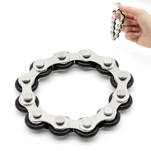 Ryvera Fahrradkette Anti Stress Spielzeug, Fahrradkette-Spielzeug-Set für Erwachsene, Fidget Flippy Chain Spielzeug Stressabbaukette Spielzeug zum Stressabbau Fahrrad Kettenrad Dekompression Spielzeug von Ryvera