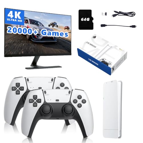 Retro Konsole M15 Handheld Spielkonsole mit 64GB Karte 20000+ Spiel, 23 Emulator Kompatibel, 2 Wireless Controller, HD Ausgabe, Retro Videospiele Spielkonsole Stick für Jungen Erwachsene von S_way