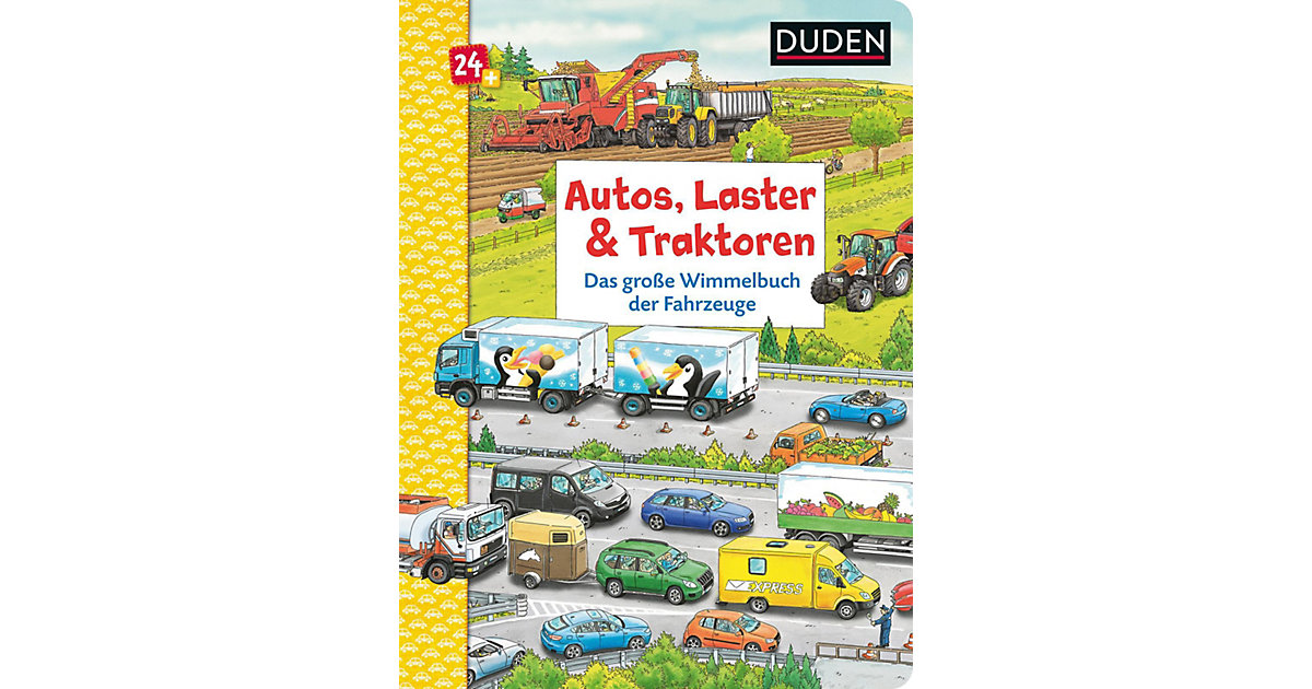 Buch - Duden 24+: Autos, Laster & Traktoren: Das große Wimmelbuch der Fahrzeuge von S. Fischer Verlag