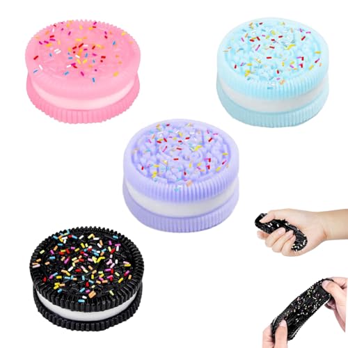 4 Stück Oreo Squishy, Oreo Keks Stressabbau Spielzeug, Ultraweiches Fufu Taba Squishy, Antistress Keksspielzeug, Squeeze Toy für Erwachsene & Kinder Dekompressions Quetschspielzeug von S.F.Pachira
