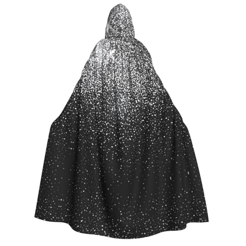 Glänzender silberner Glitzer-Aufdruck, Kapuzenumhang für Erwachsene, Zauberer-Kostüm, Halloween, Cosplay, Karneval, Maskerade, Partys Glänzender silberner Glitzer-Aufdruck, Kapuzenumhang für Erwachsene, Zauberer-Kostüm, Halloween, Cosplay, Karneval, Maskerade, Partys von SAAKE