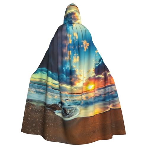Kapuzenumhang mit Sonnenuntergang und Strandaufdruck, für Halloween, Karneval, Cosplay, Maskerade, Partys Kapuzenumhang mit Sonnenuntergang und Strandaufdruck, für Halloween, Karneval, Cosplay, Maskerade, Partys von SAAKE