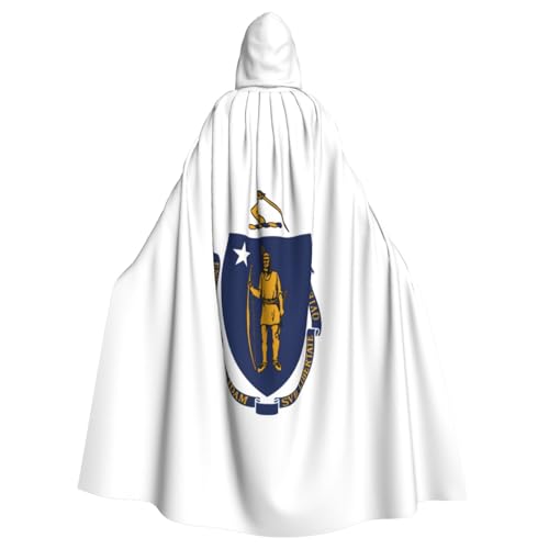 Massachusetts Kapuzenumhang mit Staatsflagge, Umhang für Halloween, Karneval, Cosplay, Maskerade-Partys von SAAKE