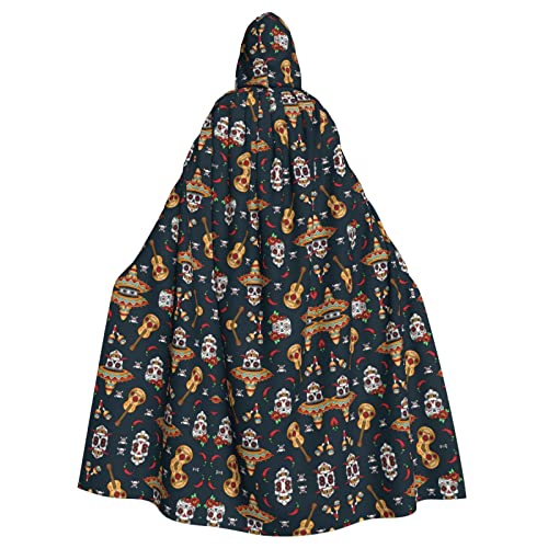 Mexikanischer Totenkopf-Aufdruck, Kapuzenumhang für Halloween, Karneval, Cosplay, Maskerade-Partys Mexikanischer Totenkopf-Aufdruck, Kapuzenumhang für Halloween, Karneval, Cosplay, Maskerade-Partys von SAAKE