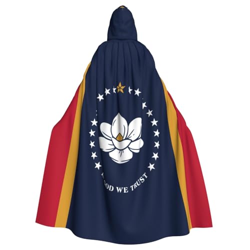 Mississippi Kapuzenumhang mit Staatsflagge, Umhang für Halloween, Karneval, Cosplay, Maskerade, Partys von SAAKE