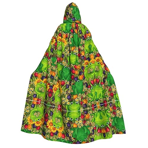 SAAKE Frosch-Aufdruck, Kapuzenumhang für Erwachsene, Zauberer-Kostüm, Halloween, Cosplay, Karneval, Maskerade, Partys von SAAKE