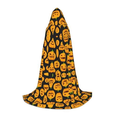 SAAKE Halloween Kürbis Muster Druck Umhang Cosplay Halloween Kapuzenumhang Karneval Party Dekor 130/150/170 cm Hexenkostüm SAAKE Halloween Kürbis Muster Druck Umhang Cosplay Halloween Kapuzenumhang Karneval Party Dekor 130/150/170 cm Hexenkostüm von SAAKE