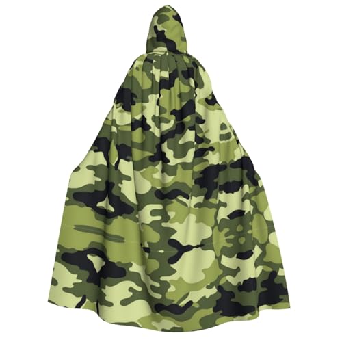 SAAKE Kapuzenumhang für Erwachsene, Camouflage, Grün, Zauberer-Kostüm, Halloween, Cosplay, Karneval, Maskerade, Partys SAAKE Kapuzenumhang für Erwachsene, Camouflage, Grün, Zauberer-Kostüm, Halloween, Cosplay, Karneval, Maskerade, Partys von SAAKE