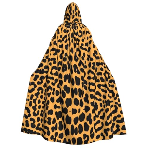 SAAKE Kapuzenumhang mit Leopardenmuster für Erwachsene, Zauberer-Kostüm, Halloween, Cosplay, Karneval, Maskerade, Partys von SAAKE