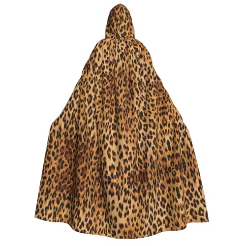 SAAKE Kapuzenumhang mit Leopardenmuster für Erwachsene, Zauberer-Kostüm, Halloween, Cosplay, Karneval, Maskerade, Partys von SAAKE