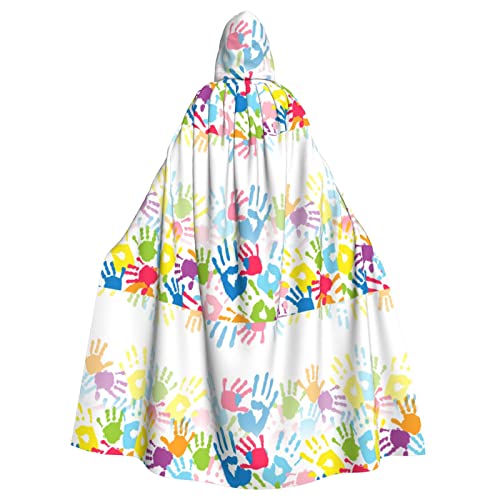 SAAKE Kinder-Handabdruck, Halloween, Kapuzenumhang, geeignet für Karneval, Mottoparty, Halloween, Cosplay-Kostüm SAAKE Kinder-Handabdruck, Halloween, Kapuzenumhang, geeignet für Karneval, Mottoparty, Halloween, Cosplay-Kostüm von SAAKE