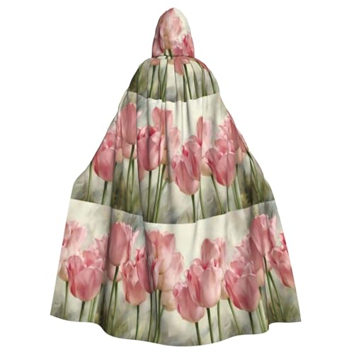 SAAKE Roter Tulpenaufdruck, Kapuzenumhang für Halloween, Karneval, Cosplay, Maskerade, Partys SAAKE Roter Tulpenaufdruck, Kapuzenumhang für Halloween, Karneval, Cosplay, Maskerade, Partys von SAAKE