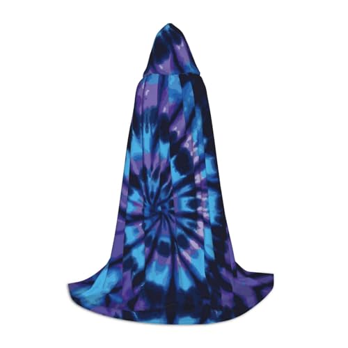 SAAKE Umhang mit Kapuze, Batikdruck, Cosplay, Halloween, Karneval, Party, Dekoration, 130/150/170 cm, Hexenkostüm, Violett von SAAKE