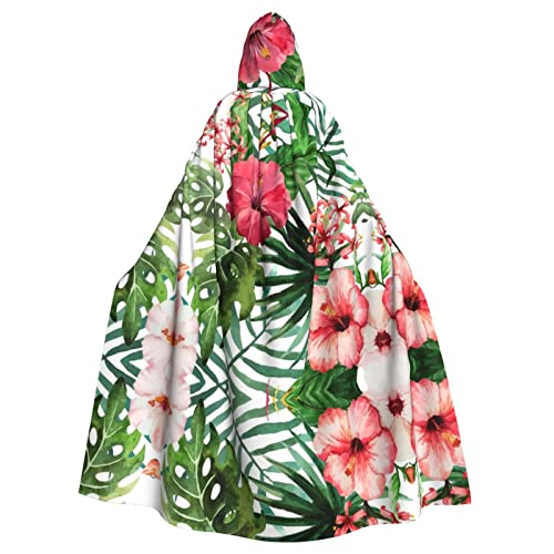 SAAKE Umhang mit Kapuze und Hibiskusblütendruck, für Halloween, Karneval, Cosplay, Maskerade, Partys SAAKE Umhang mit Kapuze und Hibiskusblütendruck, für Halloween, Karneval, Cosplay, Maskerade, Partys von SAAKE
