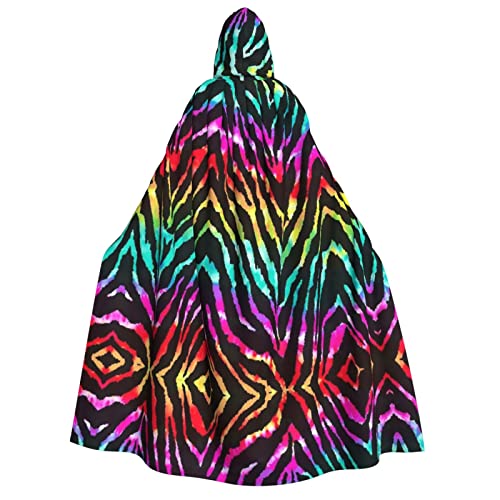 SAAKE Umhang mit Kapuze und buntem Regenbogen-Zebramuster für Erwachsene, Zauberer-Kostüm, Halloween, Cosplay, Karneval, Maskerade, Partys SAAKE Umhang mit Kapuze und buntem Regenbogen-Zebramuster für Erwachsene, Zauberer-Kostüm, Halloween, Cosplay, Karneval, Maskerade, Partys von SAAKE