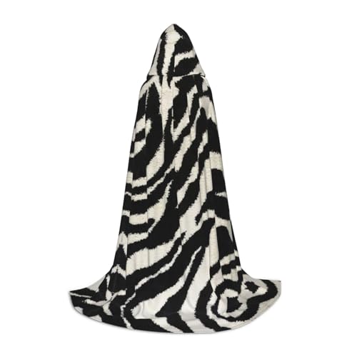 SAAKE Umhang mit Zebra-Tierdruck, Cosplay, Halloween, mit Kapuze, Karneval, Party-Dekoration, 130/150/170 cm, Hexenkostüm von SAAKE