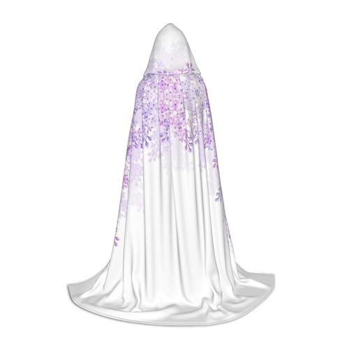 SAAKE Umhang mit lila Blumen in Blüte, für Cosplay, Halloween, mit Kapuze, Karneval, Party-Dekoration, 130/150/170 cm, Hexenkostüm SAAKE Umhang mit lila Blumen in Blüte, für Cosplay, Halloween, mit Kapuze, Karneval, Party-Dekoration, 130/150/170 cm, Hexenkostüm von SAAKE