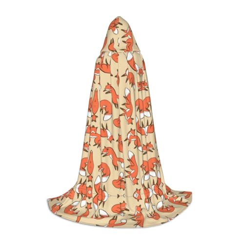 SAAKE Umhang mit vielen Füchsen, Cosplay, Halloween, mit Kapuze, Karneval, Party-Dekoration, 130/150/170 cm, Hexenkostüm von SAAKE