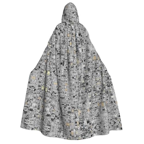 SAAKE Zeitungsaufdruck Kapuzenumhang Erwachsene Zauberer Kostüm Halloween Cosplay Karneval Maskerade Partys SAAKE Zeitungsaufdruck Kapuzenumhang Erwachsene Zauberer Kostüm Halloween Cosplay Karneval Maskerade Partys von SAAKE