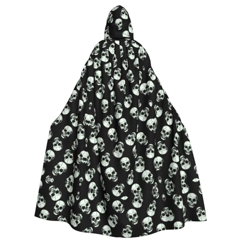 Schwarzer Totenkopf-Aufdruck, Kapuzenumhang für Halloween, Karneval, Cosplay, Maskerade-Partys Schwarzer Totenkopf-Aufdruck, Kapuzenumhang für Halloween, Karneval, Cosplay, Maskerade-Partys von SAAKE