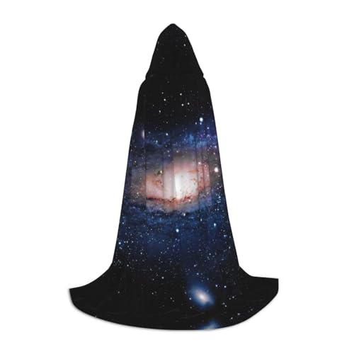 Umhang mit Weltraum-Druck, für Cosplay, Halloween, mit Kapuze, Karneval, Party, Dekoration, 130/150/170 cm, Hexenkostüm von SAAKE