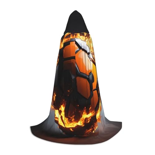 Kapuzenumhang für Herren, mit Fußball-Druck, Zauberer-Umhang mit Kapuze, perfekt für Halloween und Cosplay Kapuzenumhang für Herren, mit Fußball-Druck, Zauberer-Umhang mit Kapuze, perfekt für Halloween und Cosplay von SABFWF