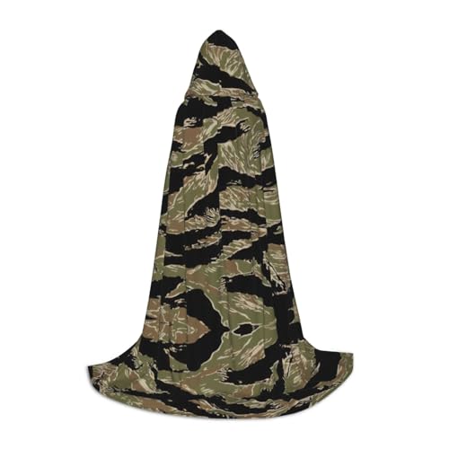 Kapuzenumhang für Herren, mit Tigerstreifen, Camouflage-Druck, Zauberer-Umhang mit Kapuze, perfekt für Halloween und Cosplay von SABFWF